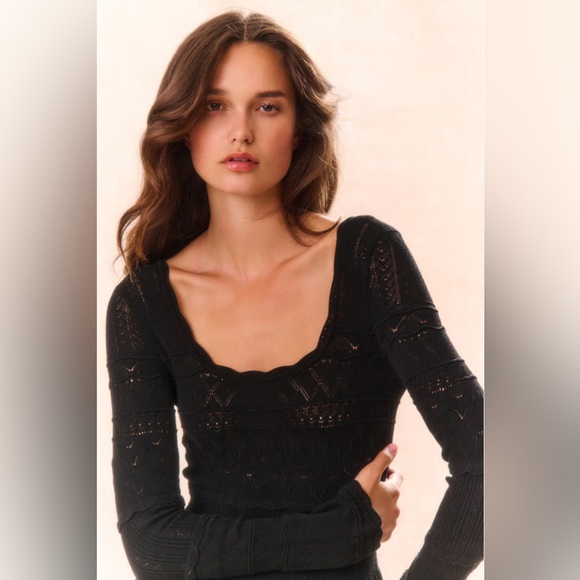 LoveShackFancy LAVENDER POINTELLE KNIT MINI DRESS, brand new with tags, no flaws - Picture 3 of 11